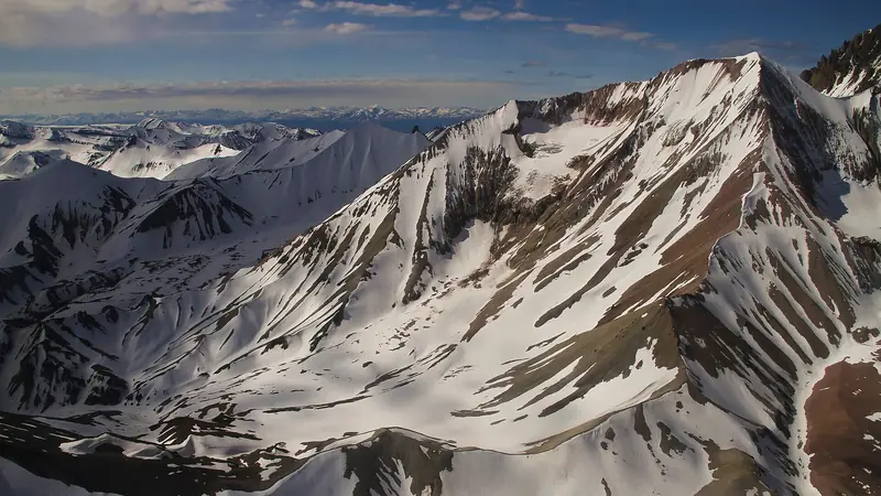 Illustrative photo: Aerial view of snowcapped mountain ridges in Wrangell-St. Elias
